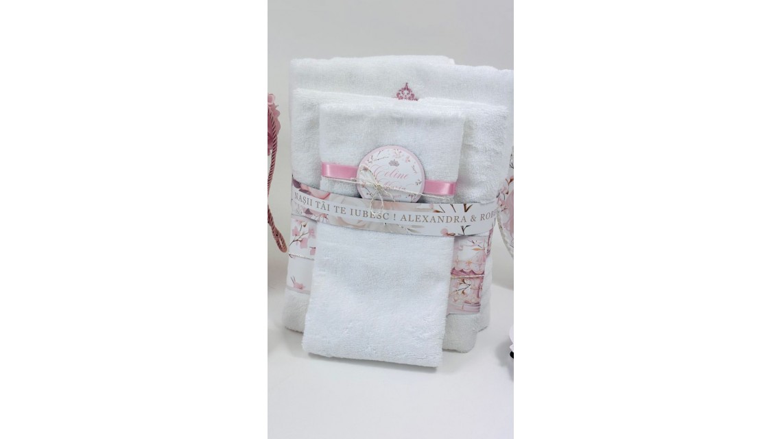 Trusou botez carusel cu cai roz pal si flori pastelate Pink Carousel 10